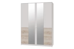 Шкаф для одежды и белья 4-дверный с зеркалом Vendela